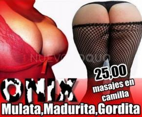 ONIX…EXUBERANTE MULATA MADURA GORDITA CON CURVAS PECHUGONA___rosas___ MASAJES EN CAMILLA