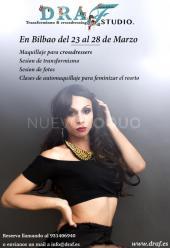 Sesion de maquillaje para crossdressers, transformismo de hombre a mujer Draf en Bilbao